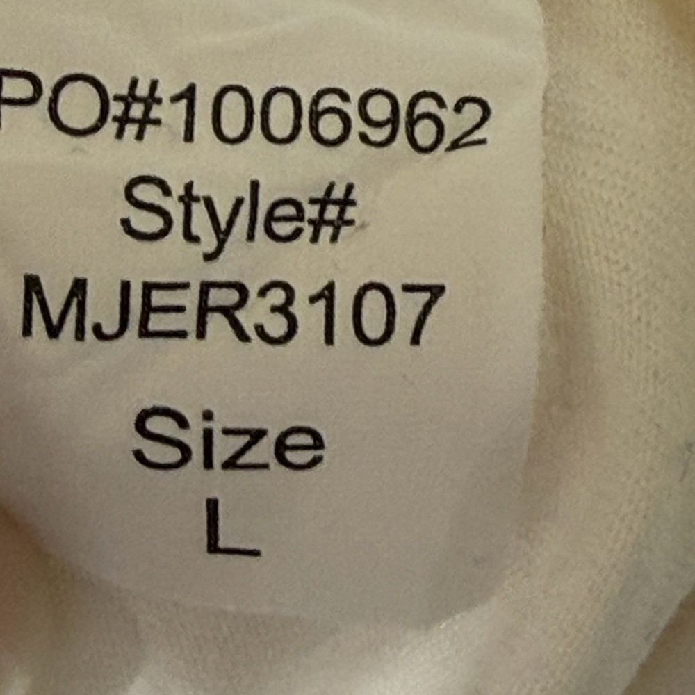 NYDJ Surplice Ruched Top Womens Large Ivory Cream Long Sleeve V-Neck MJER3107 - Picture 3 of 4